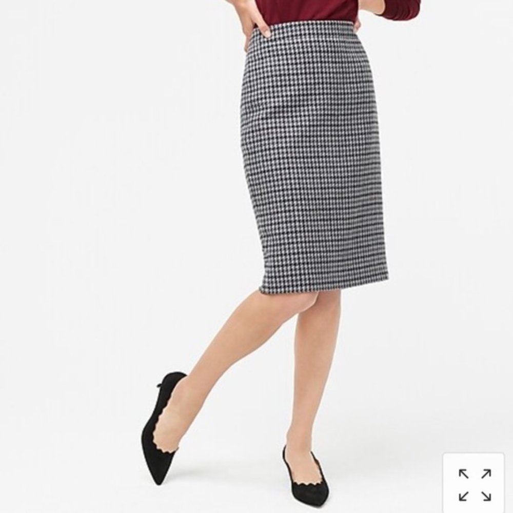 J.Crew  Hounds tooth Pencil skirt gray